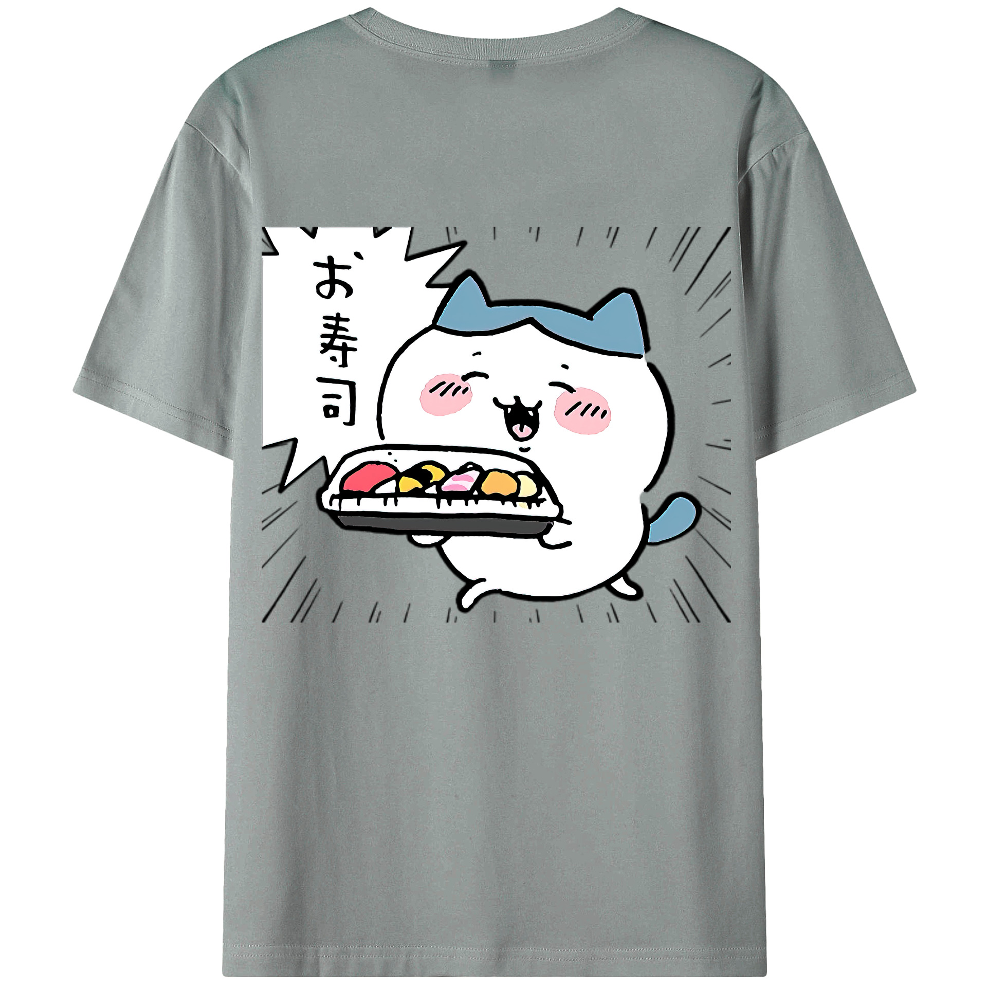 （画像用） ちいかわ ハチワレ Chii-kawa hachiware 綿100％ メンズ半袖Tシャツ（バックプリント） 通気性